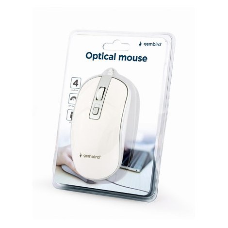 Gembird | Optical USB mouse | MUS-4B-06-WS | Optical mouse | White/Silver - 3